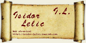 Isidor Lelić vizit kartica